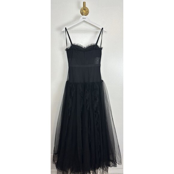 BETSY & ADAM "Tia" Long Mesh Corset Ballgown in Black Size US 4 - Picture 7 of 10